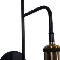GLOBOSTAR® MAGEOR 01120 Vintage Φωτιστικό Τοίχου - Απλίκα με Ντουί 1 x E27 AC 220-240V IP20 - Μαύρο & Χρυσό - Μ22 x Π30 x Υ40cm