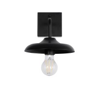 GLOBOSTAR® PHIA 01122 Vintage Φωτιστικό Τοίχου - Απλίκα με Ντουί 1 x E27 AC 220-240V IP20 - Μαύρο - Μ18.5 x Π29 x Υ18cm