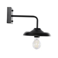 GLOBOSTAR® PHIA 01122 Vintage Φωτιστικό Τοίχου - Απλίκα με Ντουί 1 x E27 AC 220-240V IP20 - Μαύρο - Μ18.5 x Π29 x Υ18cm