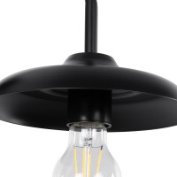 GLOBOSTAR® PHIA 01122 Vintage Φωτιστικό Τοίχου - Απλίκα με Ντουί 1 x E27 AC 220-240V IP20 - Μαύρο - Μ18.5 x Π29 x Υ18cm