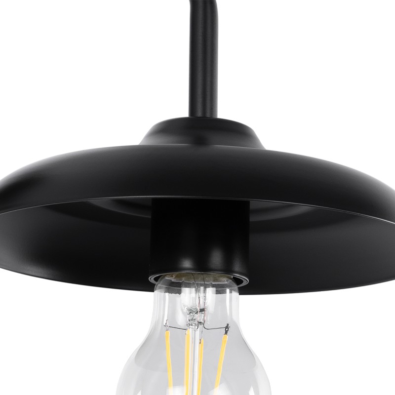 GLOBOSTAR® PHIA 01122 Vintage Φωτιστικό Τοίχου - Απλίκα με Ντουί 1 x E27 AC 220-240V IP20 - Μαύρο - Μ18.5 x Π29 x Υ18cm