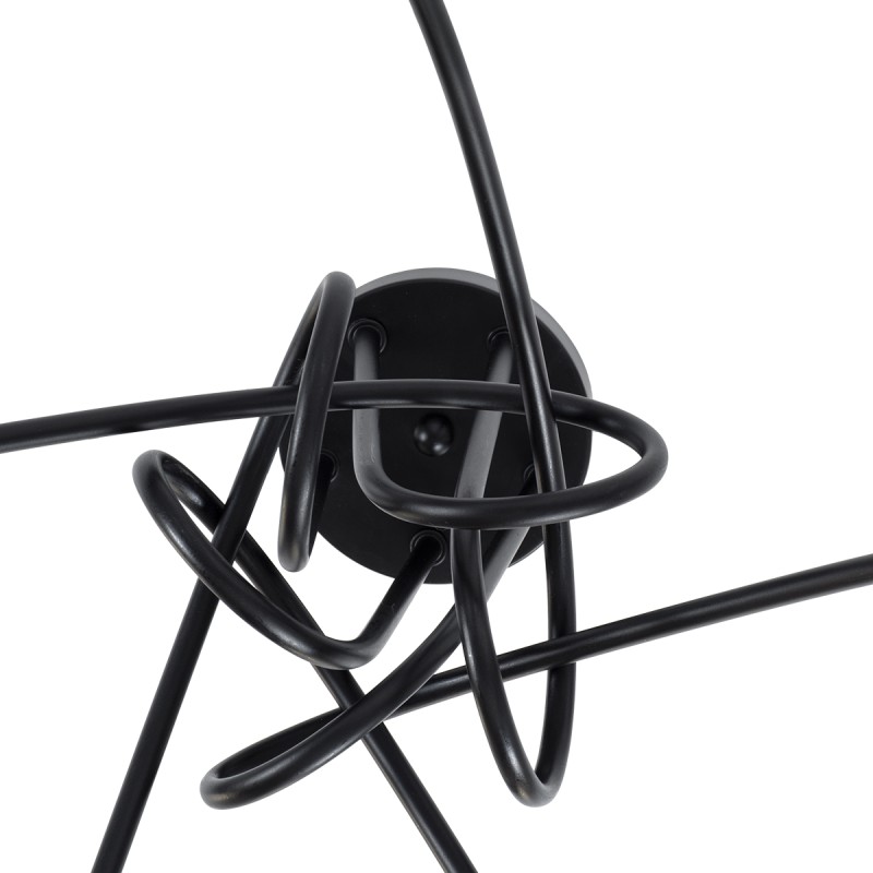 GLOBOSTAR® PAULELI 01127 Μοντέρνο Φωτιστικό Οροφής με Ντουί 5 x E27 AC 220-240V IP20 - Μαύρο - Μ76 x Π76 x Υ45cm