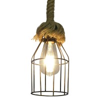 GLOBOSTAR® LAICO 01129 Vintage Κρεμαστό Φωτιστικό Οροφής με Ντουί 1 x E27 AC 220-240V IP20 - Μπρούτζινο & Μπεζ - Μ12 x Π12 x Υ100cm