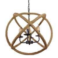 GLOBOSTAR® VITRUVIAN 01141 Boho Κρεμαστό Φωτιστικό Οροφής με Ντουί 4 x E14 AC 220-240V IP20 - Μαύρο & Μπεζ - Μ53 x Π53 x Υ53cm
