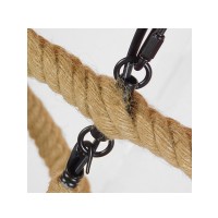 GLOBOSTAR® VITRUVIAN 01141 Boho Κρεμαστό Φωτιστικό Οροφής με Ντουί 4 x E14 AC 220-240V IP20 - Μαύρο & Μπεζ - Μ53 x Π53 x Υ53cm