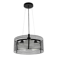 GLOBOSTAR® KEVIA 01150 Μοντέρνο Κρεμαστό Φωτιστικό Οροφής με Ντουί 3 x E27 AC 220-240V IP20 - Μαύρο & Λευκό - Μ40 x Π40 x Υ17.5cm