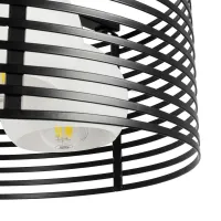 GLOBOSTAR® KEVIA 01150 Μοντέρνο Κρεμαστό Φωτιστικό Οροφής με Ντουί 3 x E27 AC 220-240V IP20 - Μαύρο & Λευκό - Μ40 x Π40 x Υ17.5cm
