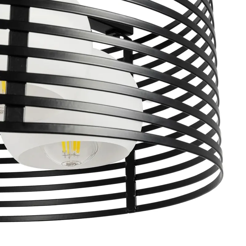 GLOBOSTAR® KEVIA 01150 Μοντέρνο Κρεμαστό Φωτιστικό Οροφής με Ντουί 3 x E27 AC 220-240V IP20 - Μαύρο & Λευκό - Μ40 x Π40 x Υ17.5cm