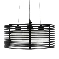 GLOBOSTAR® KEVIA 01150 Μοντέρνο Κρεμαστό Φωτιστικό Οροφής με Ντουί 3 x E27 AC 220-240V IP20 - Μαύρο & Λευκό - Μ40 x Π40 x Υ17.5cm