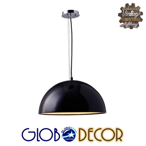 GLOBOSTAR® SERENIA 01151 Μοντέρνο Κρεμαστό Φωτιστικό Οροφής με Ντουί 1 x E27 AC 220-240V IP20 - Μαύρο & Λευκό - Μ40 x Π40 x Υ20cm