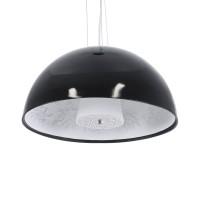 GLOBOSTAR® SERENIA 01151 Μοντέρνο Κρεμαστό Φωτιστικό Οροφής με Ντουί 1 x E27 AC 220-240V IP20 - Μαύρο & Λευκό - Μ40 x Π40 x Υ20cm