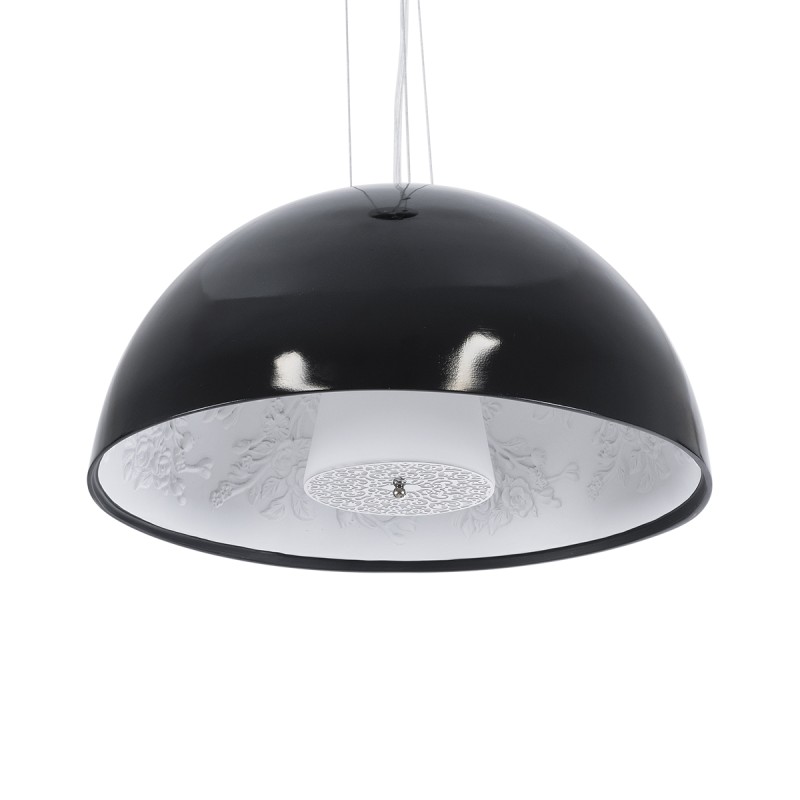 GLOBOSTAR® SERENIA 01151 Μοντέρνο Κρεμαστό Φωτιστικό Οροφής με Ντουί 1 x E27 AC 220-240V IP20 - Μαύρο & Λευκό - Μ40 x Π40 x Υ20cm