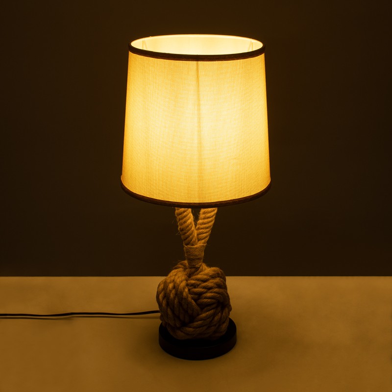 GLOBOSTAR® MONKEYFIST 01162 Vintage Επιτραπέζιο Φωτιστικό Πορτατίφ με Ντουί 1 x E27 AC 220-240V IP20 - Μπεζ - Μ27 x Π27 x Υ58cm