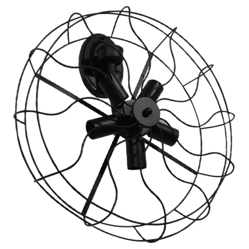 GLOBOSTAR® FAN 01163 Vintage Φωτιστικό Τοίχου - Απλίκα με Ντουί 5 x E27 AC 220-240V IP20 - Μαύρο - Μ22 x Π46 x Υ46cm