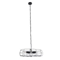 GLOBOSTAR® HELIX 01164 Vintage Κρεμαστό Φωτιστικό Οροφής με Ντουί 5 x E27 AC 220-240V IP20 - Μαύρο - Μ46 x Π46 x Υ13cm