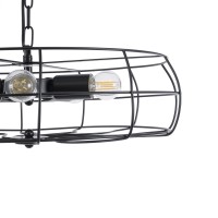 GLOBOSTAR® HELIX 01164 Vintage Κρεμαστό Φωτιστικό Οροφής με Ντουί 5 x E27 AC 220-240V IP20 - Μαύρο - Μ46 x Π46 x Υ13cm