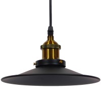 GLOBOSTAR® CARAVEL 01167 Vintage Κρεμαστό Φωτιστικό Οροφής με Ντουί 1 x E27 AC 220-240V IP20 - Μαύρο & Χρυσό - Μ22 x Π22 x Υ13cm