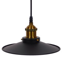 GLOBOSTAR® CARAVEL 01167 Vintage Κρεμαστό Φωτιστικό Οροφής με Ντουί 1 x E27 AC 220-240V IP20 - Μαύρο & Χρυσό - Μ22 x Π22 x Υ13cm