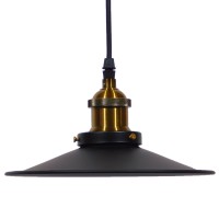 GLOBOSTAR® CARAVEL 01167 Vintage Κρεμαστό Φωτιστικό Οροφής με Ντουί 1 x E27 AC 220-240V IP20 - Μαύρο & Χρυσό - Μ22 x Π22 x Υ13cm