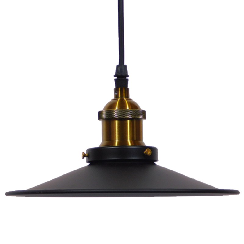 GLOBOSTAR® CARAVEL 01167 Vintage Κρεμαστό Φωτιστικό Οροφής με Ντουί 1 x E27 AC 220-240V IP20 - Μαύρο & Χρυσό - Μ22 x Π22 x Υ13cm