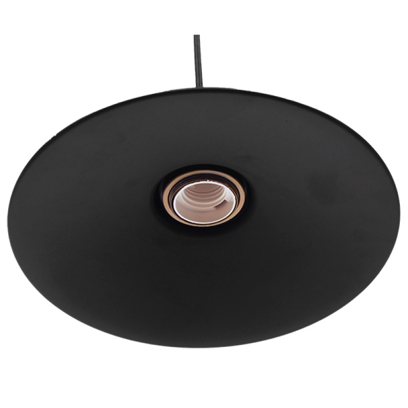 GLOBOSTAR® CARAVEL 01167 Vintage Κρεμαστό Φωτιστικό Οροφής με Ντουί 1 x E27 AC 220-240V IP20 - Μαύρο & Χρυσό - Μ22 x Π22 x Υ13cm