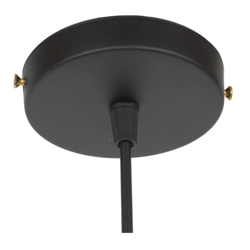 GLOBOSTAR® CARAVEL 01167 Vintage Κρεμαστό Φωτιστικό Οροφής με Ντουί 1 x E27 AC 220-240V IP20 - Μαύρο & Χρυσό - Μ22 x Π22 x Υ13cm