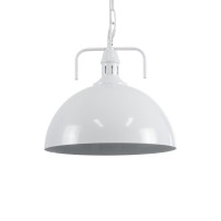 GLOBOSTAR® LARKIN 01174 Vintage Κρεμαστό Φωτιστικό Οροφής με Ντουί 1 x E27 AC 220-240V IP20 - Λευκό - Μ30 x Π30 x Y28cm