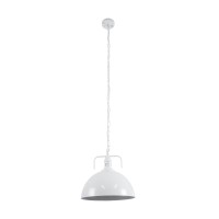GLOBOSTAR® LARKIN 01174 Vintage Κρεμαστό Φωτιστικό Οροφής με Ντουί 1 x E27 AC 220-240V IP20 - Λευκό - Μ30 x Π30 x Y28cm