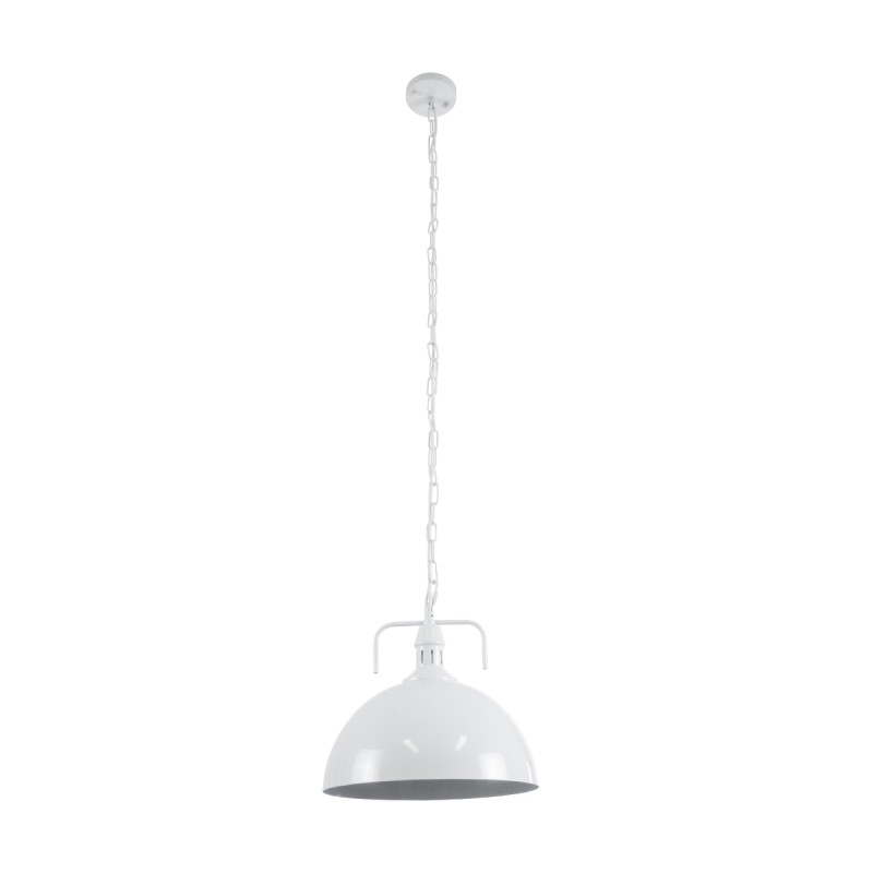 GLOBOSTAR® LARKIN 01174 Vintage Κρεμαστό Φωτιστικό Οροφής με Ντουί 1 x E27 AC 220-240V IP20 - Λευκό - Μ30 x Π30 x Y28cm