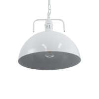GLOBOSTAR® LARKIN 01174 Vintage Κρεμαστό Φωτιστικό Οροφής με Ντουί 1 x E27 AC 220-240V IP20 - Λευκό - Μ30 x Π30 x Y28cm