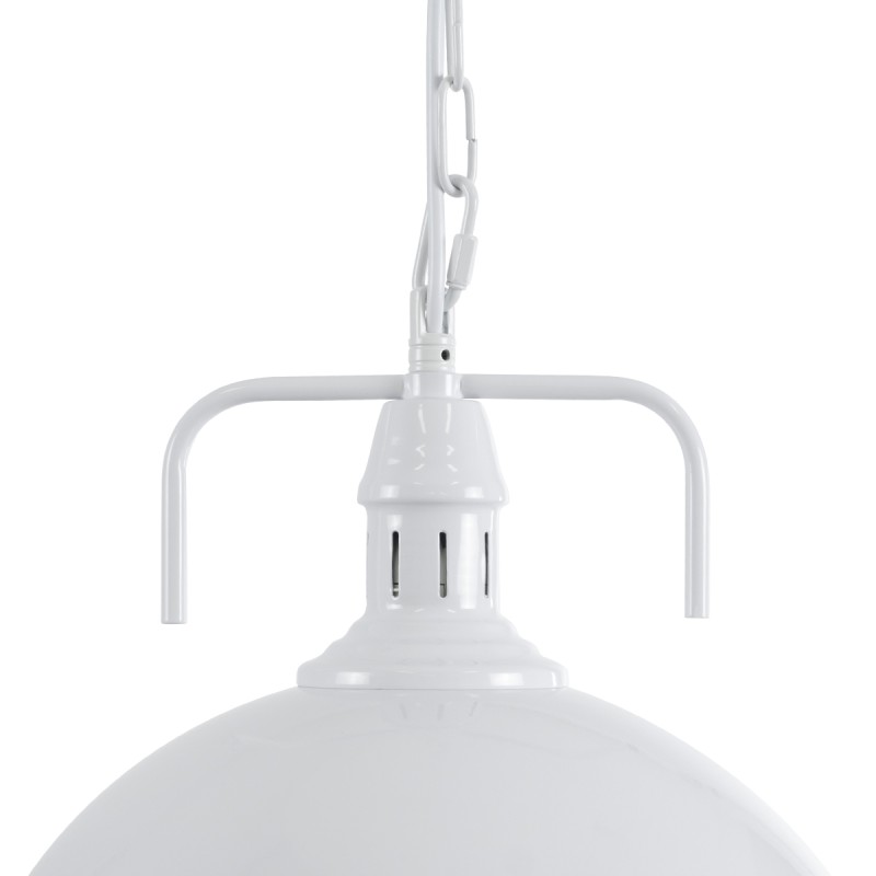 GLOBOSTAR® LARKIN 01174 Vintage Κρεμαστό Φωτιστικό Οροφής με Ντουί 1 x E27 AC 220-240V IP20 - Λευκό - Μ30 x Π30 x Y28cm