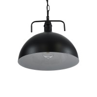 GLOBOSTAR® LARKIN 01175 Vintage Κρεμαστό Φωτιστικό Οροφής με Ντουί 1 x E27 AC 220-240V IP20 - Μαύρο - Μ30 x Π30 x Y28cm