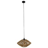 GLOBOSTAR® DOGMA 01187 Boho Κρεμαστό Φωτιστικό Οροφής με Ντουί 1 x E27 AC 220-240V IP20 - Μπεζ - Μ40 x Π40 x Υ20cm
