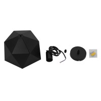 GLOBOSTAR® HEXAGON 01194 Μοντέρνο Κρεμαστό Φωτιστικό Οροφής με Ντουί 1 x E27 AC 220-240V IP20 - Μαύρο & Χρυσό - Μ25 x Π25 x Υ15cm