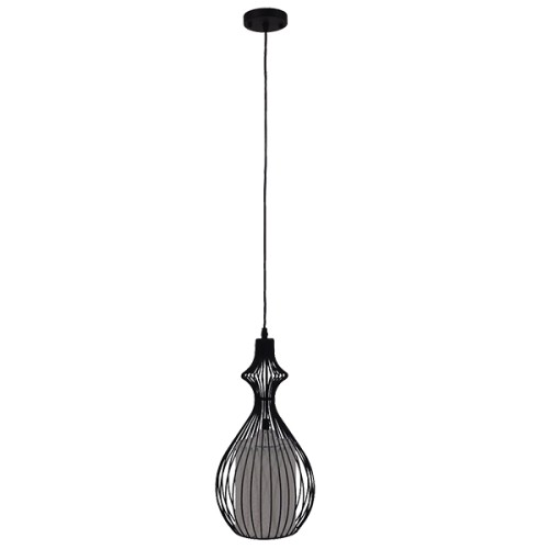GLOBOSTAR® REA 01197 Μοντέρνο Κρεμαστό Φωτιστικό Οροφής με Ντουί 1 x E27 AC 220-240V IP20 - Μαύρο & Λευκό - Μ21 x Π21 x Υ40cm