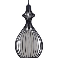 GLOBOSTAR® REA 01197 Μοντέρνο Κρεμαστό Φωτιστικό Οροφής με Ντουί 1 x E27 AC 220-240V IP20 - Μαύρο & Λευκό - Μ21 x Π21 x Υ40cm