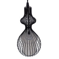 GLOBOSTAR® REA 01197 Μοντέρνο Κρεμαστό Φωτιστικό Οροφής με Ντουί 1 x E27 AC 220-240V IP20 - Μαύρο & Λευκό - Μ21 x Π21 x Υ40cm