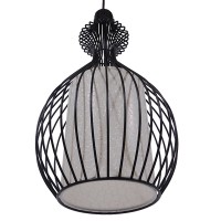 GLOBOSTAR® REA 01197 Μοντέρνο Κρεμαστό Φωτιστικό Οροφής με Ντουί 1 x E27 AC 220-240V IP20 - Μαύρο & Λευκό - Μ21 x Π21 x Υ40cm