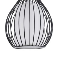 GLOBOSTAR® REA 01197 Μοντέρνο Κρεμαστό Φωτιστικό Οροφής με Ντουί 1 x E27 AC 220-240V IP20 - Μαύρο & Λευκό - Μ21 x Π21 x Υ40cm