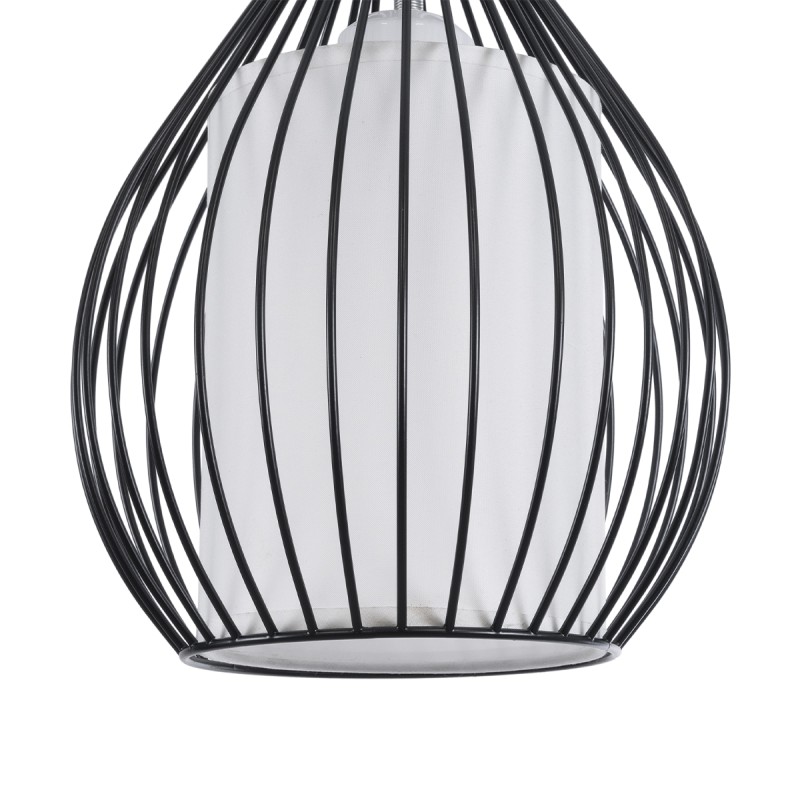 GLOBOSTAR® REA 01197 Μοντέρνο Κρεμαστό Φωτιστικό Οροφής με Ντουί 1 x E27 AC 220-240V IP20 - Μαύρο & Λευκό - Μ21 x Π21 x Υ40cm