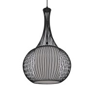 GLOBOSTAR® LILY 01198 Μοντέρνο Κρεμαστό Φωτιστικό Οροφής με Ντουί 1 x E27 AC 220-240V IP20 - Μαύρο & Λευκό - Μ30 x Π30 x Υ50cm