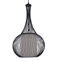 GLOBOSTAR® LILY 01198 Μοντέρνο Κρεμαστό Φωτιστικό Οροφής με Ντουί 1 x E27 AC 220-240V IP20 - Μαύρο & Λευκό - Μ30 x Π30 x Υ50cm