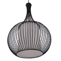 GLOBOSTAR® LILY 01198 Μοντέρνο Κρεμαστό Φωτιστικό Οροφής με Ντουί 1 x E27 AC 220-240V IP20 - Μαύρο & Λευκό - Μ30 x Π30 x Υ50cm