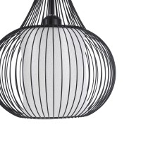 GLOBOSTAR® LILY 01198 Μοντέρνο Κρεμαστό Φωτιστικό Οροφής με Ντουί 1 x E27 AC 220-240V IP20 - Μαύρο & Λευκό - Μ30 x Π30 x Υ50cm