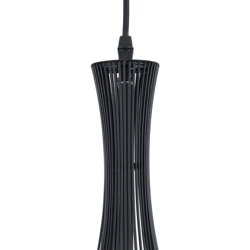 GLOBOSTAR® LILY 01198 Μοντέρνο Κρεμαστό Φωτιστικό Οροφής με Ντουί 1 x E27 AC 220-240V IP20 - Μαύρο & Λευκό - Μ30 x Π30 x Υ50cm