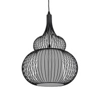 GLOBOSTAR® LILY 01199 Μοντέρνο Κρεμαστό Φωτιστικό Οροφής με Ντουί 1 x E27 AC 220-240V IP20 - Μαύρο & Λευκό - Μ31 x Π31 x Υ42cm