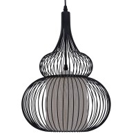 GLOBOSTAR® LILY 01199 Μοντέρνο Κρεμαστό Φωτιστικό Οροφής με Ντουί 1 x E27 AC 220-240V IP20 - Μαύρο & Λευκό - Μ31 x Π31 x Υ42cm