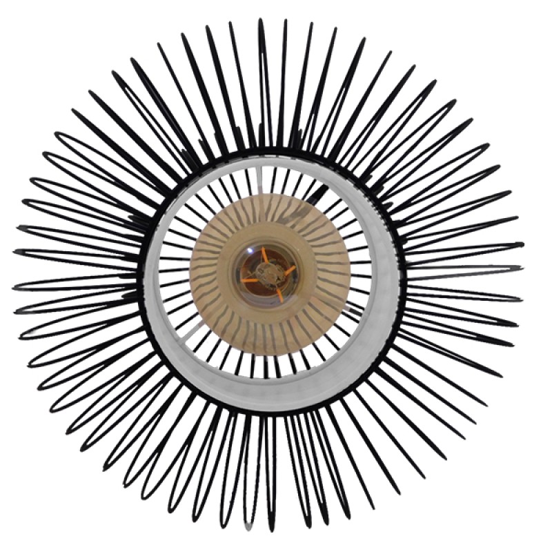 GLOBOSTAR® LILY 01199 Μοντέρνο Κρεμαστό Φωτιστικό Οροφής με Ντουί 1 x E27 AC 220-240V IP20 - Μαύρο & Λευκό - Μ31 x Π31 x Υ42cm
