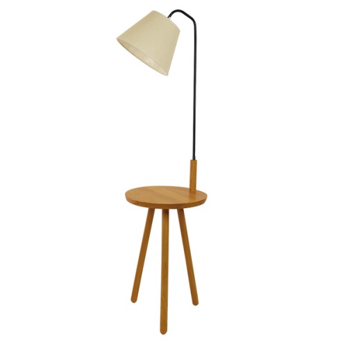 GLOBOSTAR® TIFFANY 01206 Μοντέρνο Επιδαπέδιο Φωτιστικό με Ντουί 1 x E27 AC 220-240V IP20 - Μπεζ & Λευκό - Μ28 x Π28 x Υ140cm