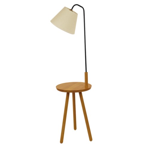 GLOBOSTAR® TIFFANY 01206 Μοντέρνο Επιδαπέδιο Φωτιστικό με Ντουί 1 x E27 AC 220-240V IP20 - Μπεζ & Λευκό - Μ28 x Π28 x Υ140cm